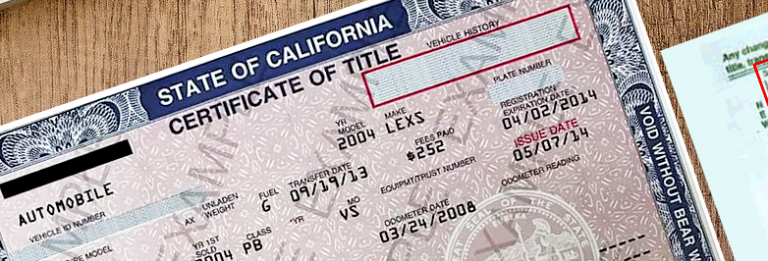 California vehicle registration, dmv title